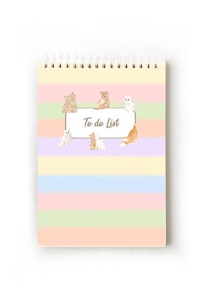 Handeto Kraft Cat Themed English to Do List, A5 to Do List, Planner, Task List, Planner