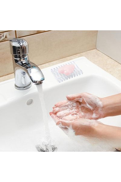 MAİN SHOP Plastic Soap Holder,Self Draining Soap Tray Transparent for Bathroom Toilet Kitchen 1Pcs M-132