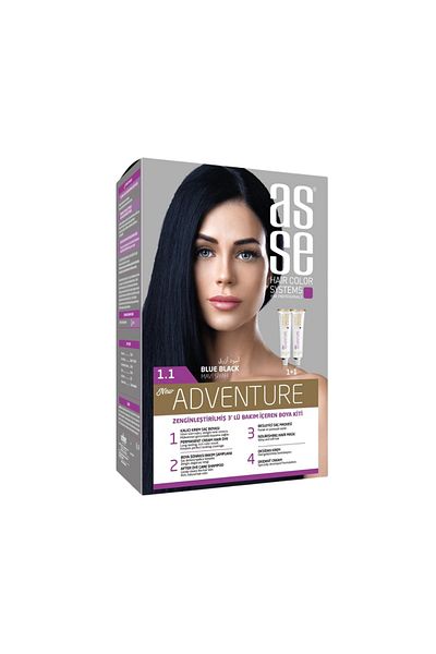 asse Vopsea de păr permanentă 1.1 Albastru Negru 50 50ml