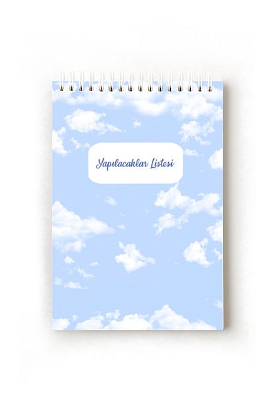 Handeto Kraft Cloud Themed Turkish to Do List, A5 to Do List, Planner, Task List, Planner