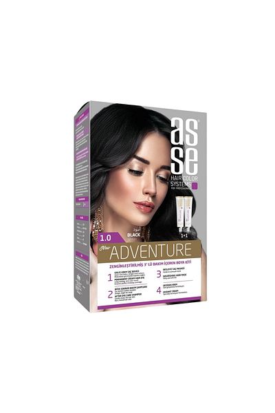 asse Vopsea de păr permanentă 1.0 Negru 50 50ml