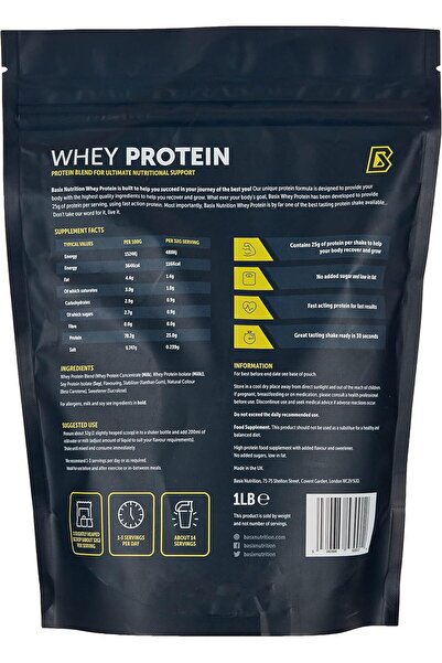 Basix - Muscle Whey Protein - Strawberry Swirl Flavour - 1 Lb
