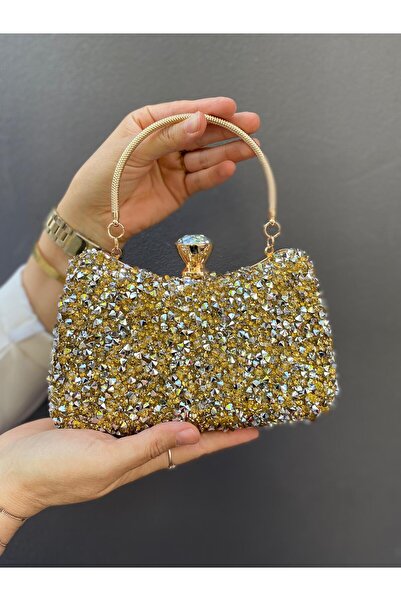 H&D COLLECTİON Geantă de rochie de seară cu curea lungă, cu două fețe, cu pia...