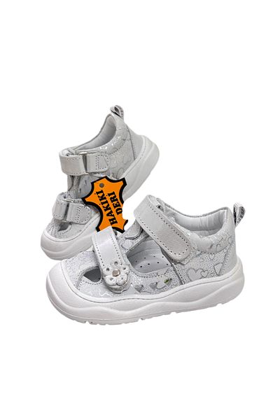 NİNO BEBE Nino Genuine Leather Orthopedic Sole Baby Girl Summer Double Band First Step Shoes