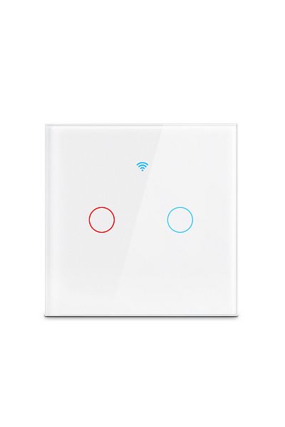 Szaoju مفتاح ذكي أبيض ثنائي العصابة يعمل مع Tuya Wifi ويعمل مع Alexa مع/بدون سلك محايد لاسلكي