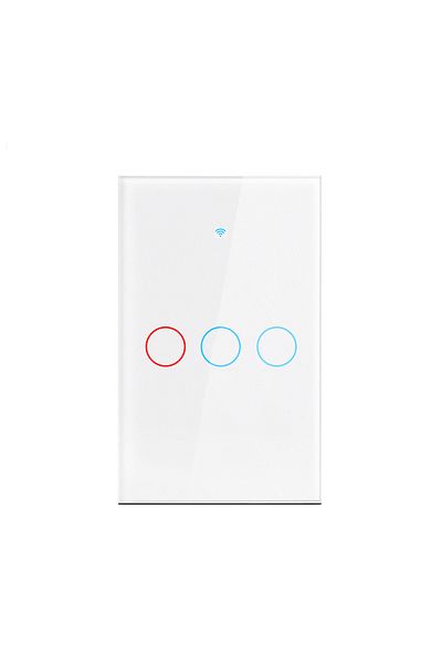 Choice US white 3-GANG Work With Tuya WiFi Smart Switch Works With Alexa With/Without Neutral Wire Wireless
