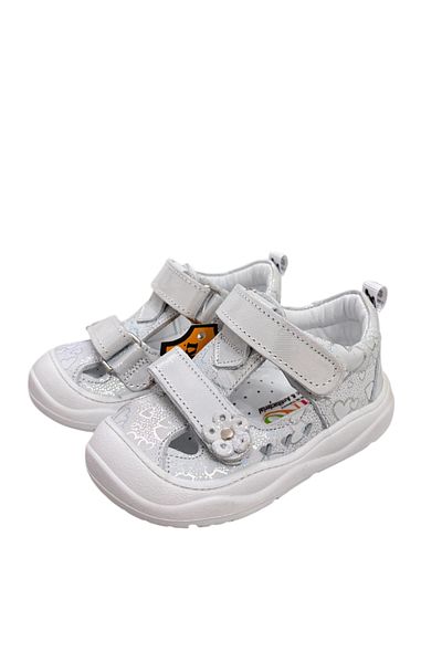NİNO BEBE Nino Genuine Leather Orthopedic Sole Baby Girl Summer Double Band First Step Shoes