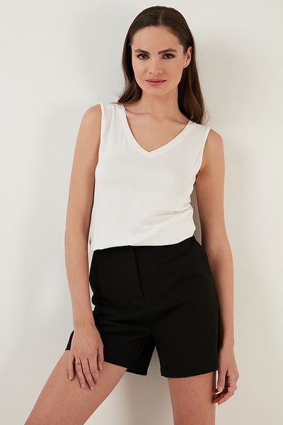 Lela Slim Fit V-Neck Thick Strap 2'Li Package Blouse Bluz 5864384S2