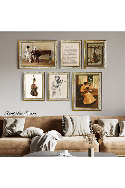 Sanart Set de artă pentru pictură în ulei înrămată, pictură vintage, set de p...