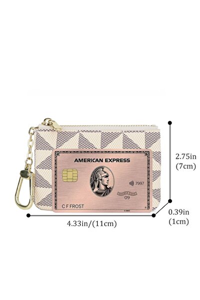 Fivy Faux Leather Vintage Pattern Mini Wallet, Mini Wallet Keychain, Mini Wallet Charm