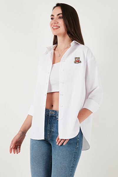 Lela Bumbac Blend Regular Fit Teddy Bear Embroidered Shirt SHIRT 6773106