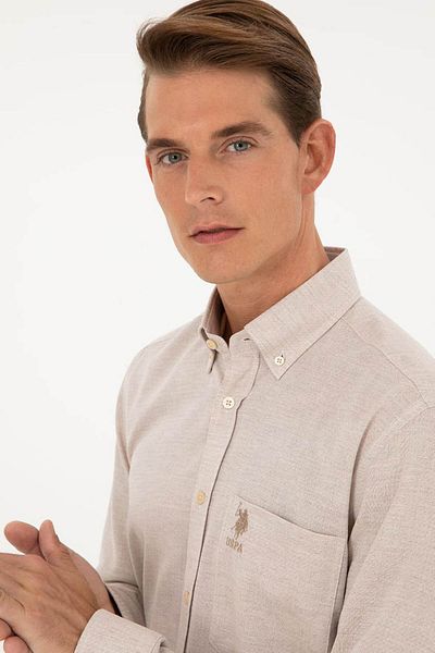 U.S. Polo Assn. U.S. Polo Assn. Ferna Ecru Men's Shirt 1831277