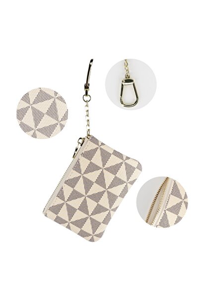 Fivy Faux Leather Vintage Pattern Mini Wallet, Mini Wallet Keychain, Mini Wallet Charm