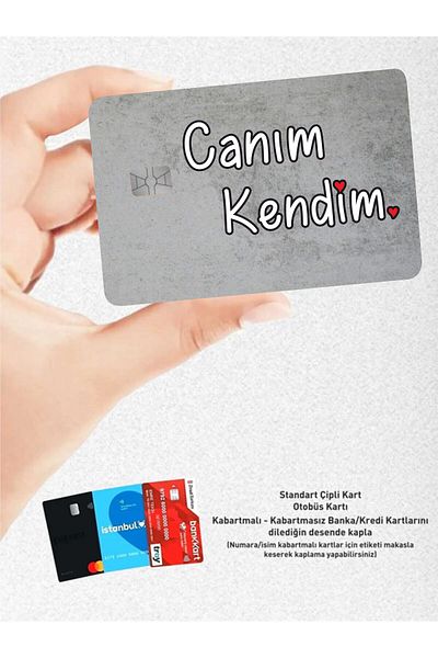 hediyenebak My Dear Myself - Papara, Tosla, Bus Card, Card Covering Sticker Compatible for Credit Card