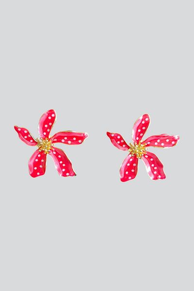 stravis Red Flower Earrings