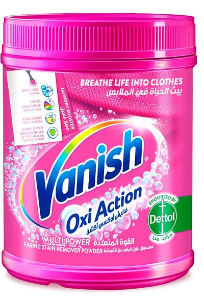 Vanish Oxi Action Multi-power Powder Stain Remover With Scoop For Washing Machine Use - 500g