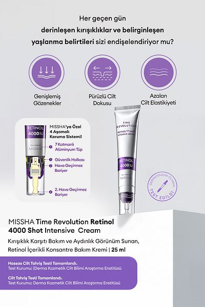 Missha Anti-Wrinkle Concentrated Cream with Retinol Time Revolution Retinol 4000 Shot Intensive Cream