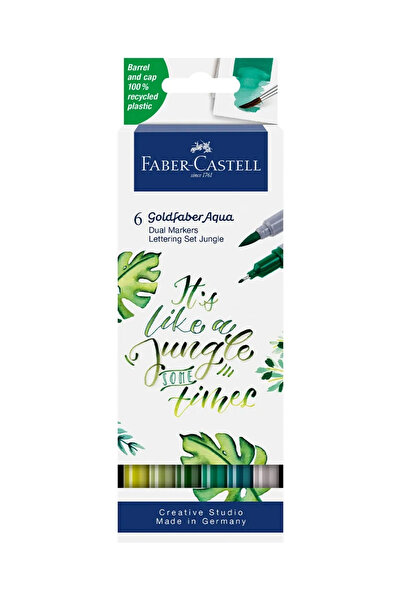 Faber Castell Goldfaber Aqua Çift Uçlu Markör Kaligrafi 6’lı Set – Su Bazlı, ...