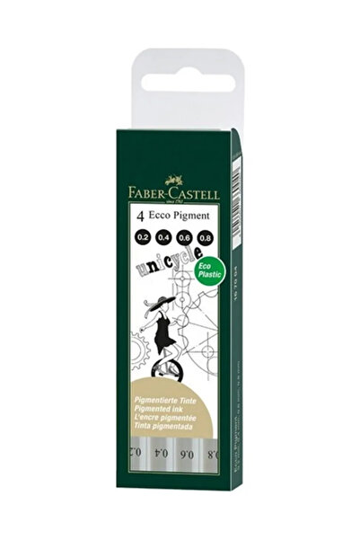 Faber Castell Ecco Pigment 4'lü Siyah Set,0.2,0.4, 0.6,0.8 mm Uç Kalınlıkları...