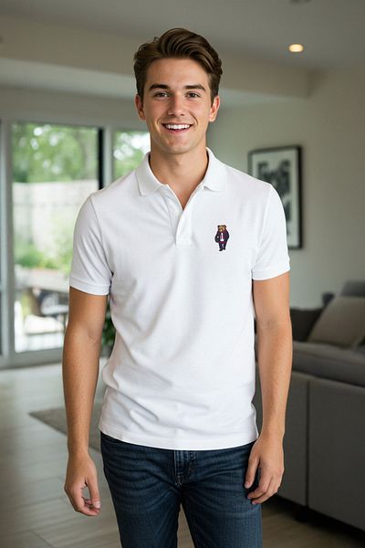 Trendyol Collection Λευκό μπλουζάκι με κέντημα με γιακά πόλο αρκουδάκι TMNSS23PO00016