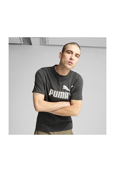 Puma Logo Ess č. 1 - tričko Heather Grey, tmavě šedé Hea