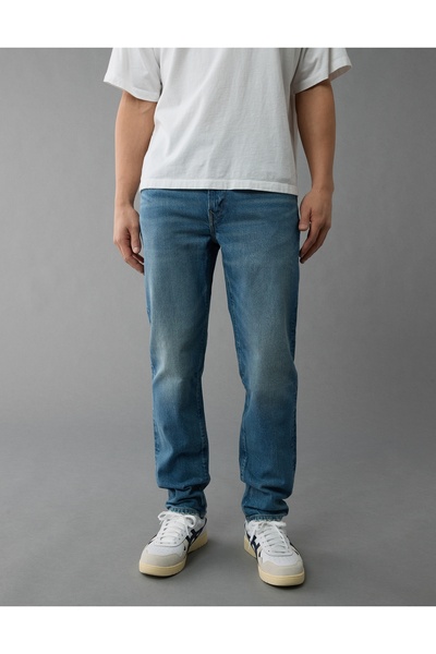 AMERICAN EAGLE سروال جينز بقصة مستقيمة ضيقة من الألياف ™Ae Easyflex +Tencel