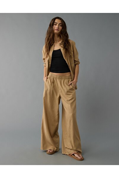 AMERICAN EAGLE Ae Weekend Vibes Linen-Blend Pull-On Pant