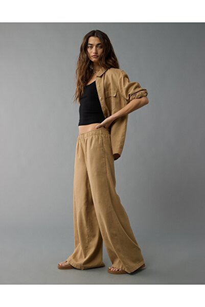 AMERICAN EAGLE Ae Weekend Vibes Linen-Blend Pull-On Pant