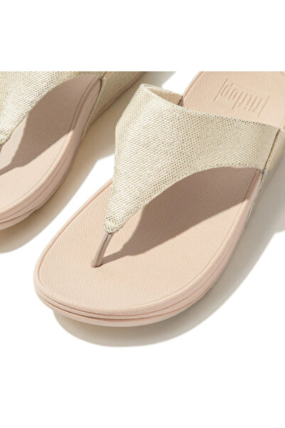 Fitflop Lulu glitz-canvas toe-post sandals - platinum