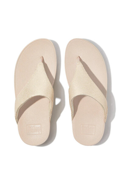 Fitflop Lulu glitz-canvas toe-post sandals - platinum