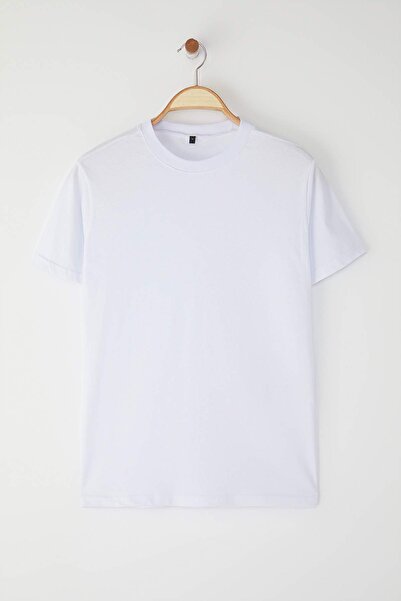 Trendyol Collection White 7 Pack Slim/Fitted 100% Cotton T-Shirt Tmnss25Ts00234