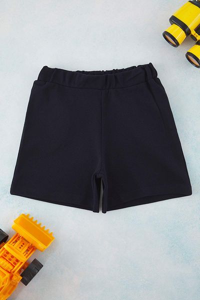 TRENDYOLKIDS Navy Blue Boy's Plain Knitted Shorts & Bermuda Tkdss25Sr00031