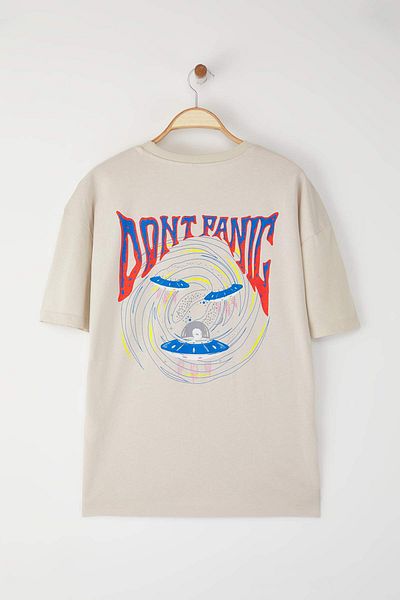 Trendyol Collection Stone Oversize/Wide Cut Space Printed 100% Cotton T-Shirt Tmnss23Ts00120