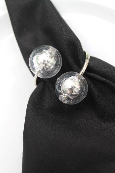Emtory Home 6 Pieces Emtory Design Silver Metal Ring Napkin Rings - Silver Napkin Rings