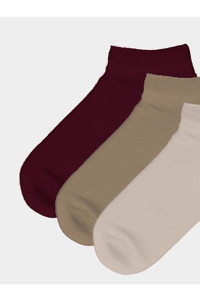 LC Waikiki Women's Plain Booties Socks 3-Pack