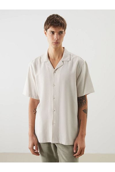 LC Waikiki Ανδρικό πουκάμισο με κοντό μανίκι λινό look