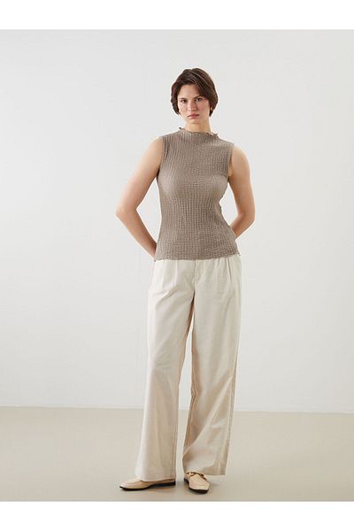 LC Waikiki Stand Collar Textured Women's Athlete