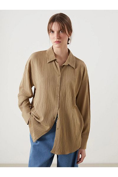 LC Waikiki Γυναικείο πουκάμισο Oversize με υφή