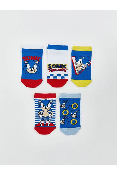LC Waikiki Опаковка от 5 чорапи за момчешки обувки Sonic Patterned