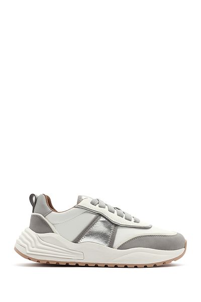 Derimod Acbc X Derimod Women's Gray Thick Soled Lace-Up Fabric Sneaker 25Sfd43566F