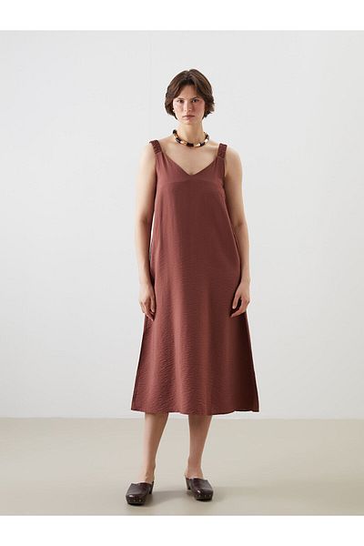 LC Waikiki V-Neck Straps A-Line Dress