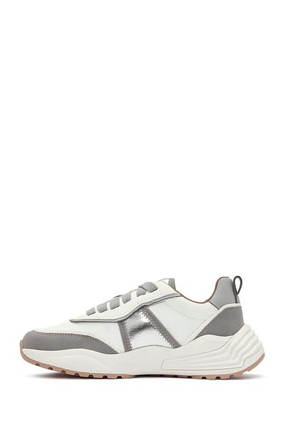 Derimod Acbc X Derimod Women's Gray Thick Soled Lace-Up Fabric Sneaker 25Sfd43566F