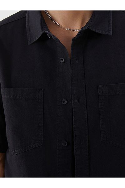 LC Waikiki Cămașă de jeans pentru bărbați, cu mânecă scurtă, confortabilă