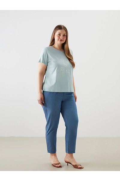 LC Waikiki Pantaloni de damă, cu talie elastică, cu croiala dreaptă