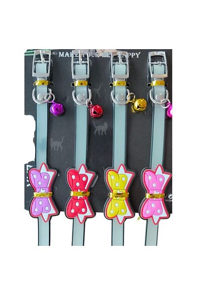 Seyrangah Silicone Cat Collar with Bow Tie