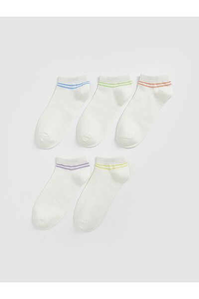 LC Waikiki Striped Women's Booties Socks 5-Pack