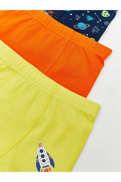 LC Waikiki Printed Boys' Boxers with Elastic Waist, 3-Piece