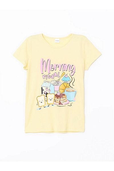 LC Waikiki Crew Neck Girl's Capri Pajama Set