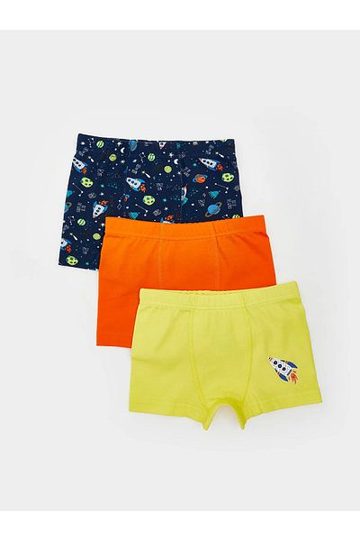 LC Waikiki Printed Boys' Boxers with Elastic Waist, 3-Piece