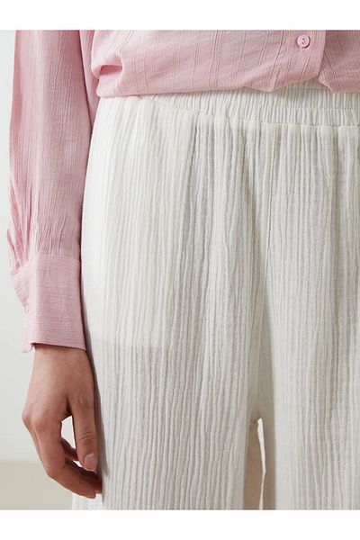 LC Waikiki Elastic Waist Textured Women's Trousers